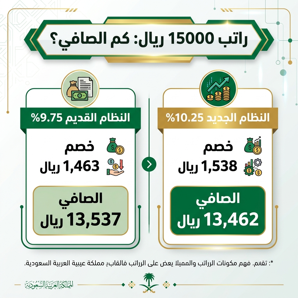 راتب 15000 بعد التأمينات